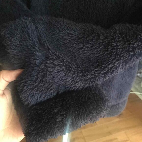 Jane And Bleecker Sweater Womens Small Dark Navy Blue Faux Fur Cozy Pullover - Picture 6 of 11